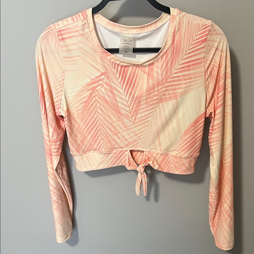 CALIA by Carrie Underwood Pink Coral Cropped Rashguard M